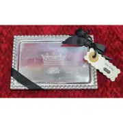 Mud Pie Metal Tray, His Ring Aluminum Tray Wedding Gift Decor