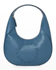 New STELLA MCCARTNEY Small Perforated Logo Alter Leather Hobo Bag Teal $835
