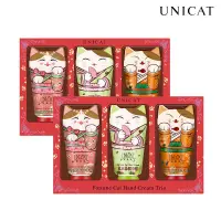 在飛比找博客來優惠-【UNICAT 變臉貓】萌貓招財3入護手霜禮盒 2盒組