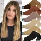 Traceless Tape In Remy Human Hair Extensions Seamless Skin Weft Highlight Ombre