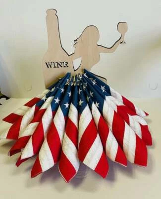 Napkins holder Girl and wine| hen-party | Table setting| Gift for her| Kitchen