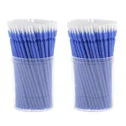 200 Pcs Dental Disposable Microbrush Applicator Micro Long Brush Blue Flexible