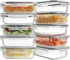 10 Pack 22Oz Glass Meal Prep Containers, Food Storage Containers with Lids, Airt