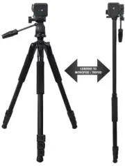 80" Inch 2 in 1 Heavy Duty Camera Tripod for Cameras/Camcorders with Foam Grips