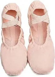 [LIFKOME] Ladies Slip Shoes Women Slip Sneakers Women Dance Shoes Ballet Slippers Heel Ballet Shoes Footless Sandals Spacers Ballet Slipper for Adult Yoga Shoes Black Leather