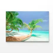 Coconut Trees Leaning to Sea Print 100% Australian Made 150 x 100cm (Acrylic)