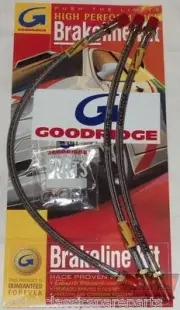 Brake Hose Set, Stainless Steel (drum brake) - MG Midget, Austin Healey Sprite