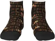 [JBYJBX] Book Room Library Print Adult Socks Womens Mens Workout Thermal Cozy All-Season Gift Holiday Articles Use, 1 Black, One Size