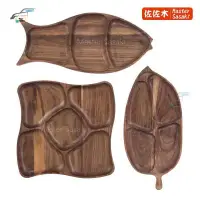 在飛比找蝦皮購物優惠-台灣-出貨-壽司木製托盤 木製餐具 盤子 創意樹葉形魚型水果