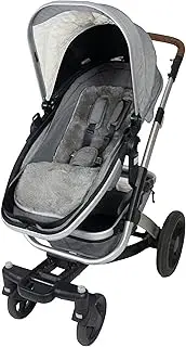 Naturally Sheepskins Lambskin Pram/Stroller Liner – Grey, 100% Natural Wool, Universal Fit Stroller Liner with Cotton Backing, Soft, Breathable & Temperature-Regulating, Safe for Babies