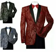 Men's Formal Tuxedo Blazer/Jacket Metallic Sequin Shawl Collar Jacket 816