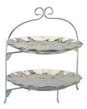 Certified International Silver Coast 2-Tier Rack with 11in Plates