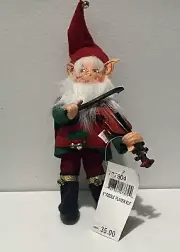 Annalee 9" FIDDLE PLAYER ELF Doll With Fiddle, NEW with Tags 2004 737904