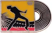 [Pinstant] Freddie With Crown Live Rock Music Wembley Concert Record Stage Queen 1.25" Enamel Pin Badge, 1.25 Inches, Enamel, enamel