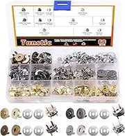 Tanstic 60 Sets 14mm 4 Color Magnetic Button Clasps Snaps Fastener Clasps Button Knitting Buttons Sets for Sewing, Craft, Purses, Bags, Clothes, Leather