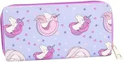 [LIFKOME] Lovely Unicorn Long Wallet for PU Leather Cash Purse with Coin Compartment Design for School Shopping and Daily Use Cute Cartoon Pattern
