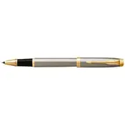 Parker IM Rollerball Pen Brushed Metal with Gold Trim