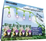 Miracle LED 24ft Corded Lighting System w/ 16 Red & Blue Spectrum Grow Light NEW