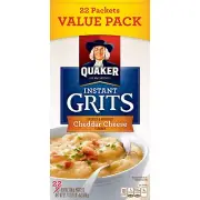 Quaker, Instant Grits, Cheddar Cheese, 0.99 oz, 22 Packets