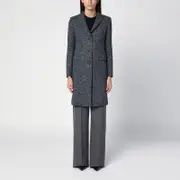 [Tagliatore] Black/white wool blend single-breasted coat 44 IT Black