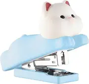 Mini Cute Animal Stapler with Staples, Cartoon Stereoscopic Silicone (PVC) Stapler, Labor-Saving Office Supplies for Students Kids (Blue Puppy)