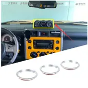 Silver Aluminum Dashboard Clock Decoration Ring For Toyota FJ Cruiser 2007-2021 (for: Toyota)