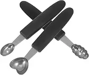 PLAFOPE Stainless Steel Ice Scoop for Fruit Professional Ice Spoon Melon Ball Maker 3pcs Fruit Baller Set