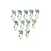 WHOLESALE 11PC 925 SOLID STERLING SILVER BLUE LARIMAR RING LOT V968