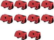 Circuit Breaker Lockout Kit, Industrial Lockout Tagout Device, 10-Piece Set with Clamp-On Lock for Power Stations, Loto Safety Lockout Kit