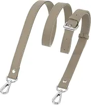 [uxcell] Genuine Leather Purse Strap, 41.7"-51.2" Adjustable Crossbody Replacement Straps 0.7" Width for Women Handbags Shoulder Bag (Apricot, Silver Buckle)