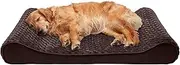 FurHaven Pet Dog Bed | Orthopedic Ultra Plush Luxe Lounger Pet Bed for Dogs & Cats, Chocolate, Jumbo