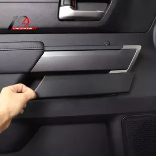 Toyota 豐田 Tundra 皮卡 2022 紅杉 ABS碳纖紋/紅色 車內門板蓋飾條貼 4件套