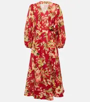 [Zimmermann] Zimmermann Lexi floral linen wrap dress AU 8 multicoloured