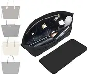 SEPYIQI Purse Organizer insert for NEVERFULL,SPEEDY,Tote Bag Organizer insert Multi Pocket Felt Handbag Organize (Black, L)