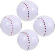 TOKIDNY 4pcs Inflatable Baseball for Beach Pool Fun Lightweight Easy to Inflate for Family Games Summer Parties Bouncing Floating Outdoor Sports Balls