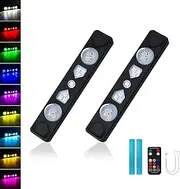 LECART Car Led Lights Interior Wireless Ambient Lighting USB C Rechargeable Car Lights Remote Control Atmosphere Decoration Night Lamp Neon Accent Light Kits 2 Pack