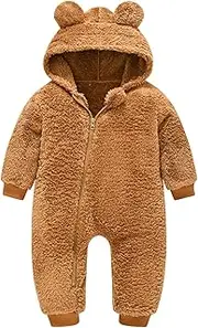 [Generic] Snow Bib 7 8 Infant Baby Hooded Warm Bear Girls Snowsuit Thick Coat Jumpsuit Boys Girls Coat&Jacket Boy Ski Pants 14 Brown
