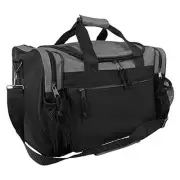 17" Duffle Bag Dual Front Mesh Pockets (Black Gold Gray Dark Green Navy Blue