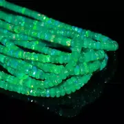 AAA+ Quality Green Ethiopian Opal Faceted Roundel Bead Welo Opal Bead Ethiopian