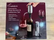 NEW - Rabbit 5-Piece Electric Wine Aerator & Corkscrew Set