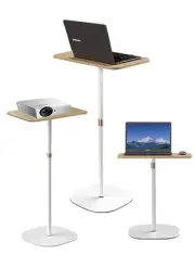 Mobile Standing Desk Height Adjustable Floor Laptop Stand, Computer Cart