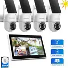 Wireless Solar Home Security Camera System with 10CH NVR 500GB HDD PTZ,Color,2K