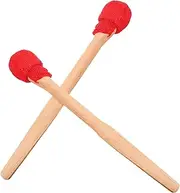 Hoement 2Pcs Mallet Drumsticks for Beginners Versatile Percussion Instrument Sticks with Comfortable Grip for Drums and Gongs Enhanced Visual Appeal with Cloth Wrap