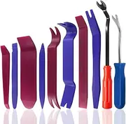 Set of 10, Auto Trim Removal Tools Kit, findTop Car Panel Dash Radio Removal Installer Pry Tools Kit, Upholstery Removal Kit, Fastener Remover Pry Bar Scraper- Blue & Red