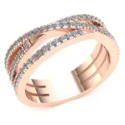 0.5ct Round Cut Diamond Twisted Bypass Wedding Band Ring 10K Gold