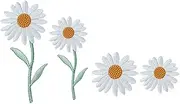 Beatifufu 4Pcs Sunflower Embroidery Patches DIY Floral Appliques for Clothing Easy Sew Decor for and Crafts Embroidered Patches for