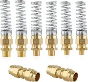 8PCS Air Brake Hose End Connector Set, Dazakoot 1/4” Male x 3/8” Hose, 3/8” Male x 3/8” Hose, 1/2” Male x 3/8” Hose, 2PCS 1/2” Union Tube, Air Brake Hose End Fitting with Spring for Semi Truck