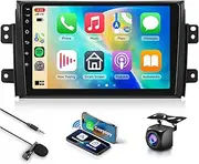 Android Car Stereo for Suzuki SX4 2006-2013 with Wireless Carplay Android Auto, 9 Inch Touch Screen Bluetooth Car Radio Support GPS Navigation WiFi HiFi Audio FM SWC USB + HD Backup Camera