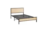 Oikiture Bed Frame Queen Double King Single Metal Beds Platform Rattan