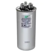 TRANE Dual Run Capacitor - 40+7.5 MFD - 370/440VAC Round / Motor & Comp
